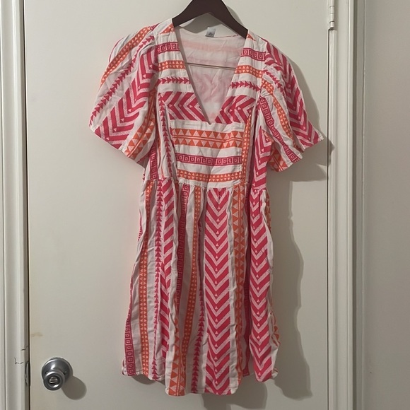 Old Navy Pink and White Striped Mini Dress - Picture 4 of 9